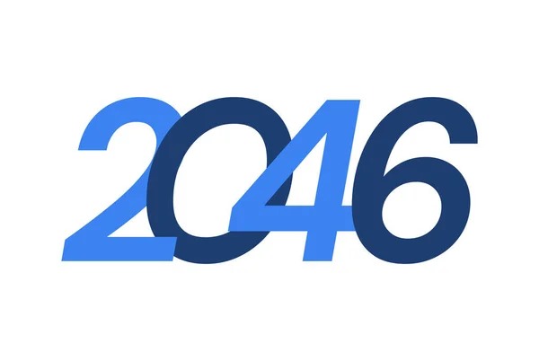 Número Diseño Imagen Logotipos 2046 Feliz Año Nuevo 2046 Diseño — Vector de stock