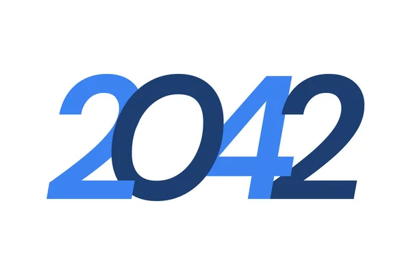 Número Diseño Imagen Logotipos 2042 Feliz Año Nuevo Diseño 2042 — Archivo Imágenes Vectoriales