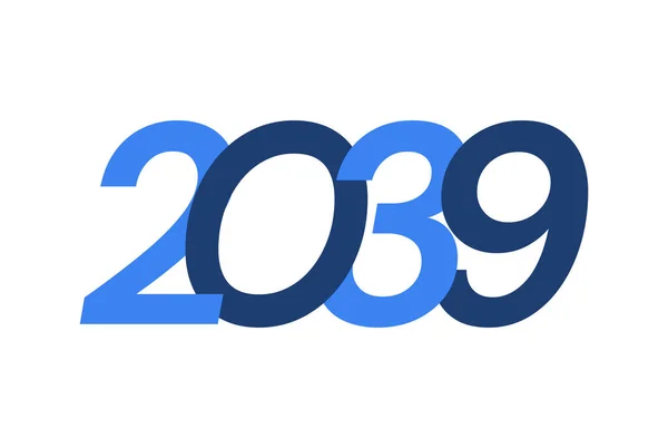 Projekt Obrazu Numer 2039 Logo Szczęśliwy Nowy Rok 2039 Projekt — Wektor stockowy