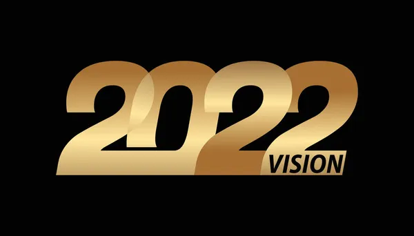 2022 2022 Felice Anno Nuovo Sfondo Design Dorato Nuovo Anno — Vettoriale Stock
