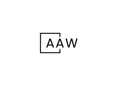 AAW harfleri logo tasarım vektör şablonu