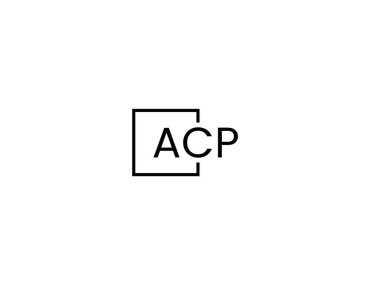 ACP harfleri logo tasarım vektör şablonu