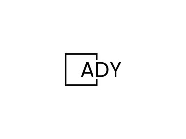 ADY harfleri logo tasarım vektör şablonu