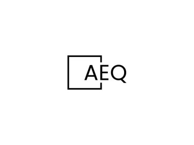 AEQ harfleri logo tasarım vektör şablonu