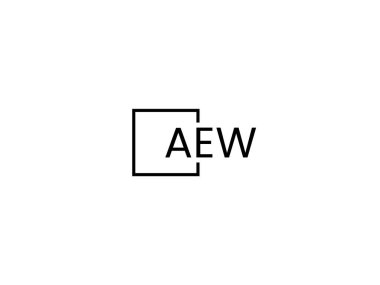 AEW harfleri logo tasarım vektör şablonu