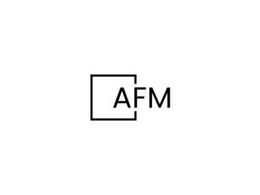 AFM harfleri logo tasarım vektör şablonu