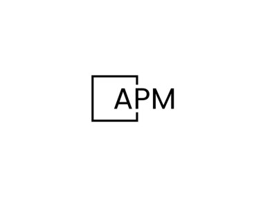 APM harfleri logo tasarım vektör şablonu 