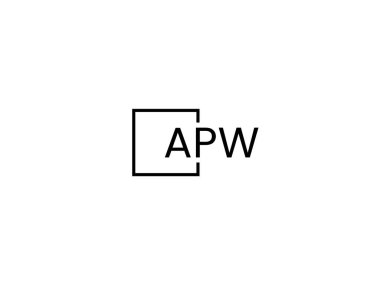 APW harfleri logo tasarım vektör şablonu 