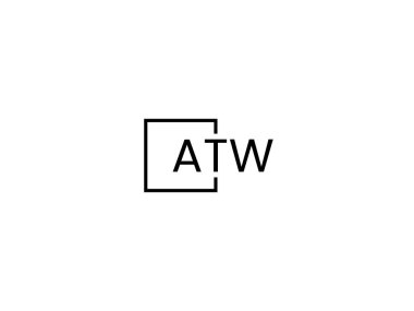 ATW harfleri logo tasarım vektör şablonu