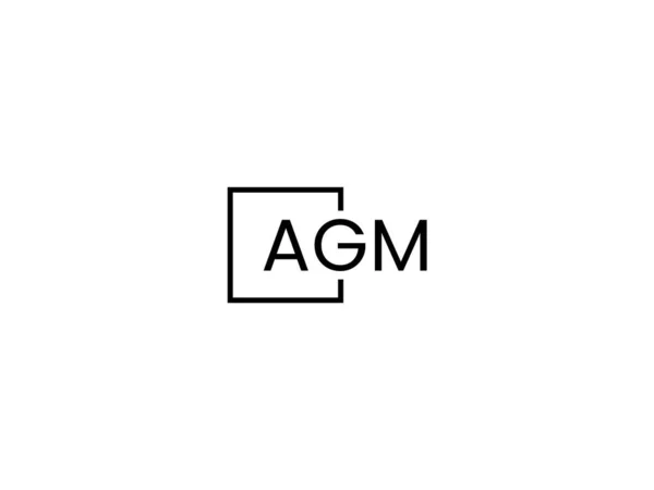 Lettres Agm Isolées Sur Fond Blanc Logo Vectoriel — Image vectorielle