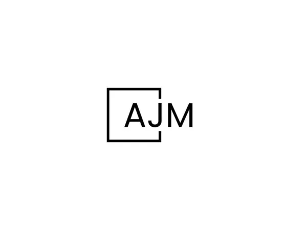 Lettres Ajm Isolées Sur Fond Blanc Logo Vectoriel — Image vectorielle