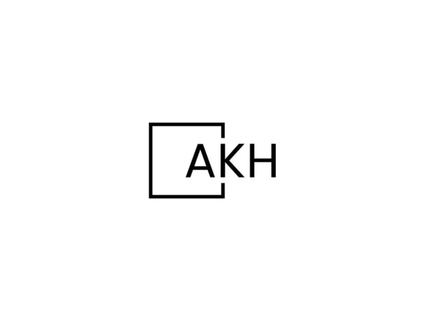 Akh Letras Isoladas Fundo Branco Logotipo Vetor —  Vetores de Stock
