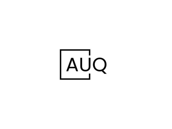 Auq Letras Logotipo Modelo Vetor Design — Vetor de Stock