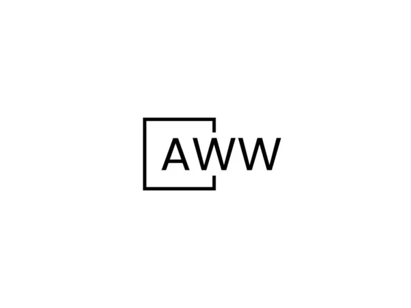 Aww Γράμματα Απομονώνονται Λευκό Φόντο Λογότυπο Διάνυσμα — Διανυσματικό Αρχείο