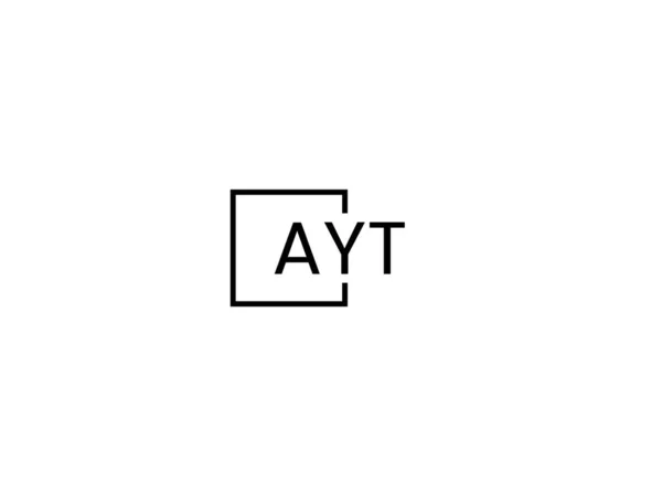 Ayt Litery Izolowane Białym Tle Logo Wektora — Wektor stockowy