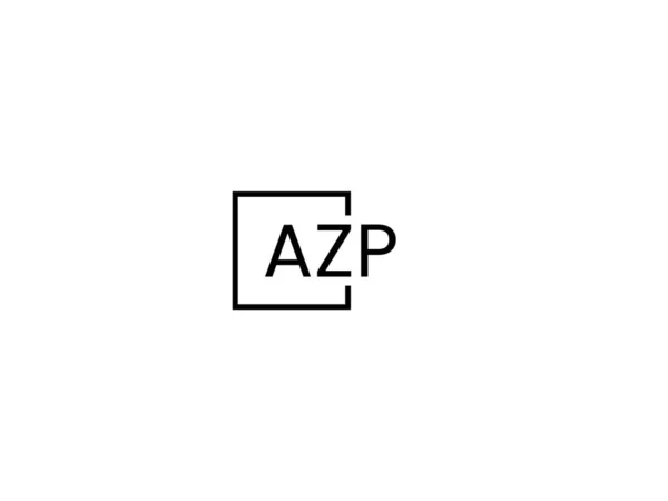 Azp Letters Isolated White Background Vector Logo — Stock Vector