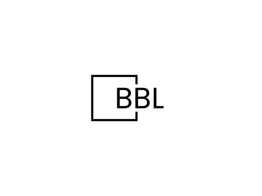 Beyaz arkaplan ve vektör logosunda BBL harfleri izole edildi