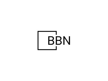 Beyaz arkaplan ve vektör logosunda BBN harfleri izole edildi