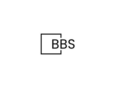 Beyaz arkaplan ve vektör logosunda BBS harfleri izole edildi