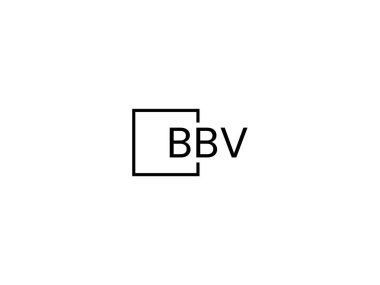 Beyaz arkaplan ve vektör logosunda BBV harfleri izole edildi