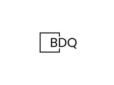 Beyaz arkaplanda izole edilmiş BDQ harfleri, vektör logosu