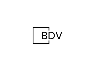 Beyaz arkaplan ve vektör logosunda BDV harfleri izole edildi