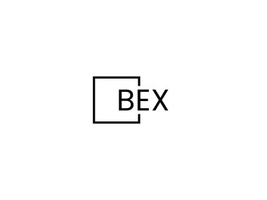BEX harfleri beyaz arkaplanda izole edildi, vektör logosu