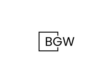 Beyaz arkaplan ve vektör logosunda BGW harfleri izole edildi
