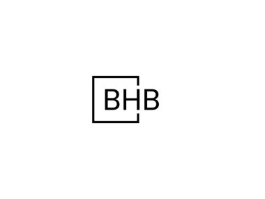 Beyaz arkaplan ve vektör logosunda BHB harfleri izole edildi