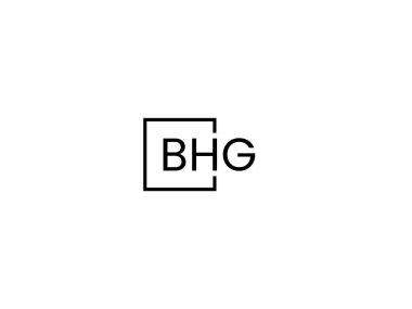 Beyaz arkaplan ve vektör logosunda BHG harfleri izole edildi
