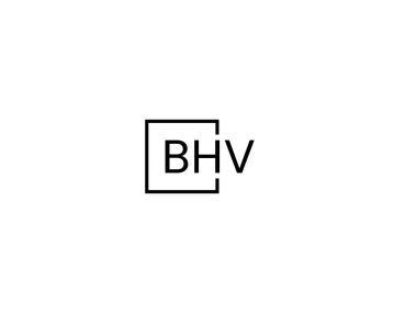 Beyaz arkaplan ve vektör logosunda BHV harfleri izole edildi