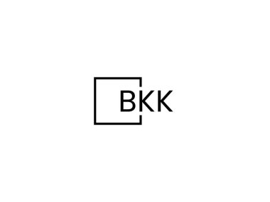 Beyaz arkaplan ve vektör logosunda BKK harfleri izole edildi