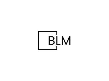Beyaz arkaplan ve vektör logosunda BLM harfleri izole edildi