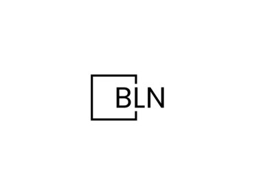 Beyaz arkaplan ve vektör logosunda BLN harfleri izole edildi