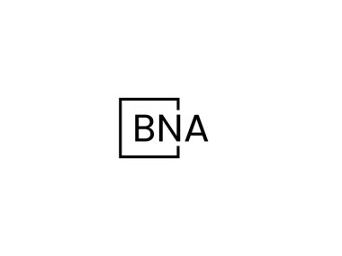 Beyaz arkaplan ve vektör logosunda BNA harfleri izole edildi