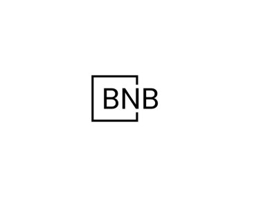 Beyaz arkaplan ve vektör logosunda BNB harfleri izole edildi