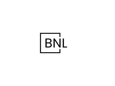 Beyaz arkaplan ve vektör logosunda BNL harfleri izole edildi
