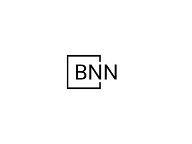 Beyaz arkaplan, vektör logosu üzerinde izole edilmiş BNN harfleri