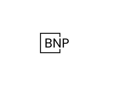 Beyaz arkaplan ve vektör logosunda BNP harfleri izole edildi