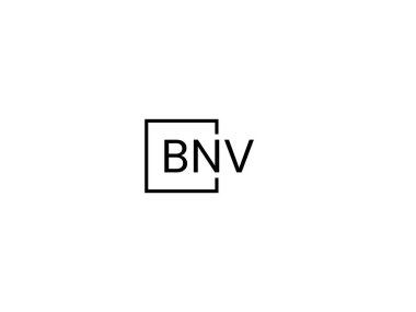 Beyaz arkaplan ve vektör logosunda BNV harfleri izole edildi