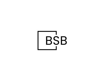 Beyaz arkaplanda izole edilmiş bsb harfleri, vektör logosu