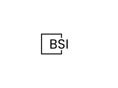 Beyaz arkaplanda izole edilmiş bsi harfleri, vektör logosu