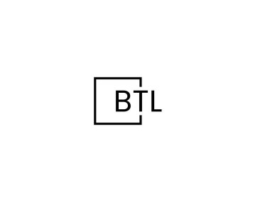 Beyaz arkaplanda btl harfleri izole edildi, vektör logosu
