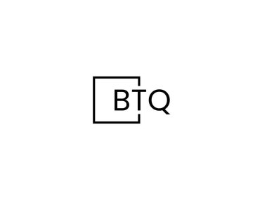 Beyaz arkaplan ve vektör logosunda btq harfleri izole edildi