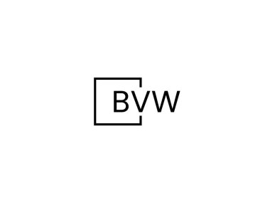 Beyaz arkaplanda izole edilmiş bvw harfleri, vektör logosu