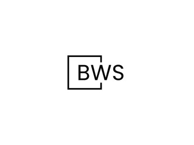 BWS harfleri logo tasarım vektör şablonu