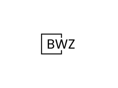 BWZ harfleri logo tasarım vektör şablonu