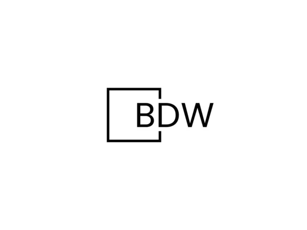 Bdw Буквы Изолированы Белом Фоне Векторный Логотип — стоковый вектор