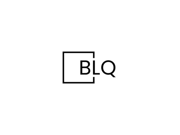 Blq Letras Isoladas Fundo Branco Logotipo Vetor — Vetor de Stock