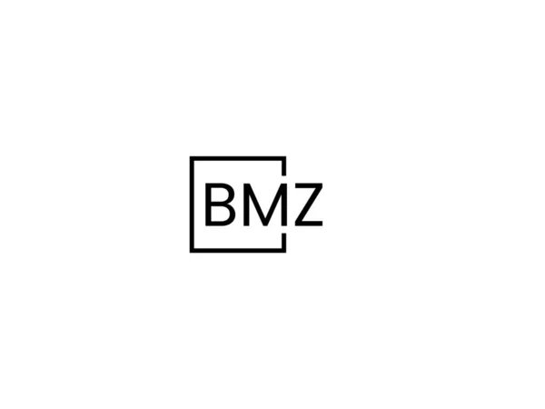Letras Bmz Aisladas Sobre Fondo Blanco Logotipo Vectorial — Vector de stock